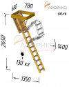 Деревянная чердачная лестница ЧЛ-16 700х800 - превью фото 2