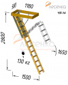 Деревянная чердачная лестница ЧЛ-14 600х1200 - превью фото 2