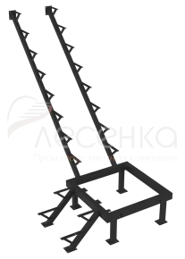 Каркас к лестнице ЛЕС-05 универсальной (поворот 90 градусов) 2122 проем 1425-2600, Черный